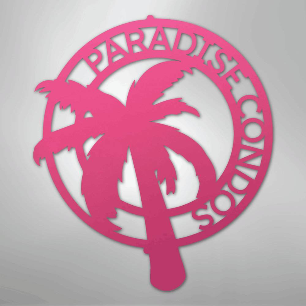 My Easy Monogram Steel Sign Pink / 24" Palm Tree Monogram - Steel Sign