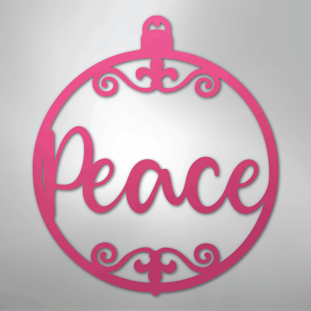 My Easy Monogram Steel Sign Pink / 24" Peace Ornament - Steel Sign