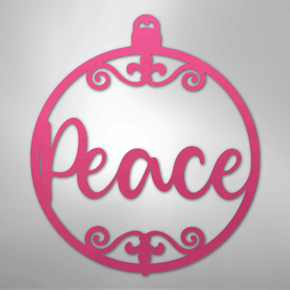 My Easy Monogram Steel Sign Pink / 24" Peace Ornament - Steel Sign