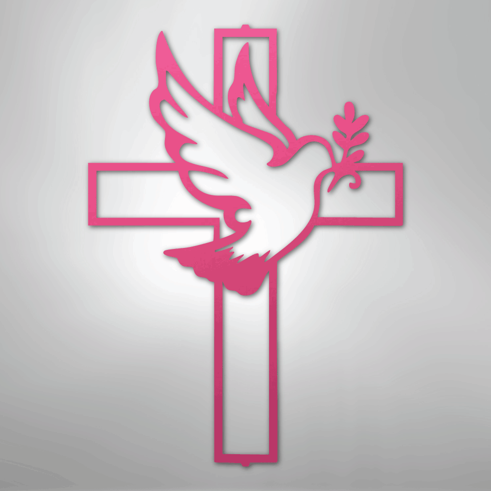 My Easy Monogram Steel Sign Pink / 24" Peaceful Dove - Steel Sign