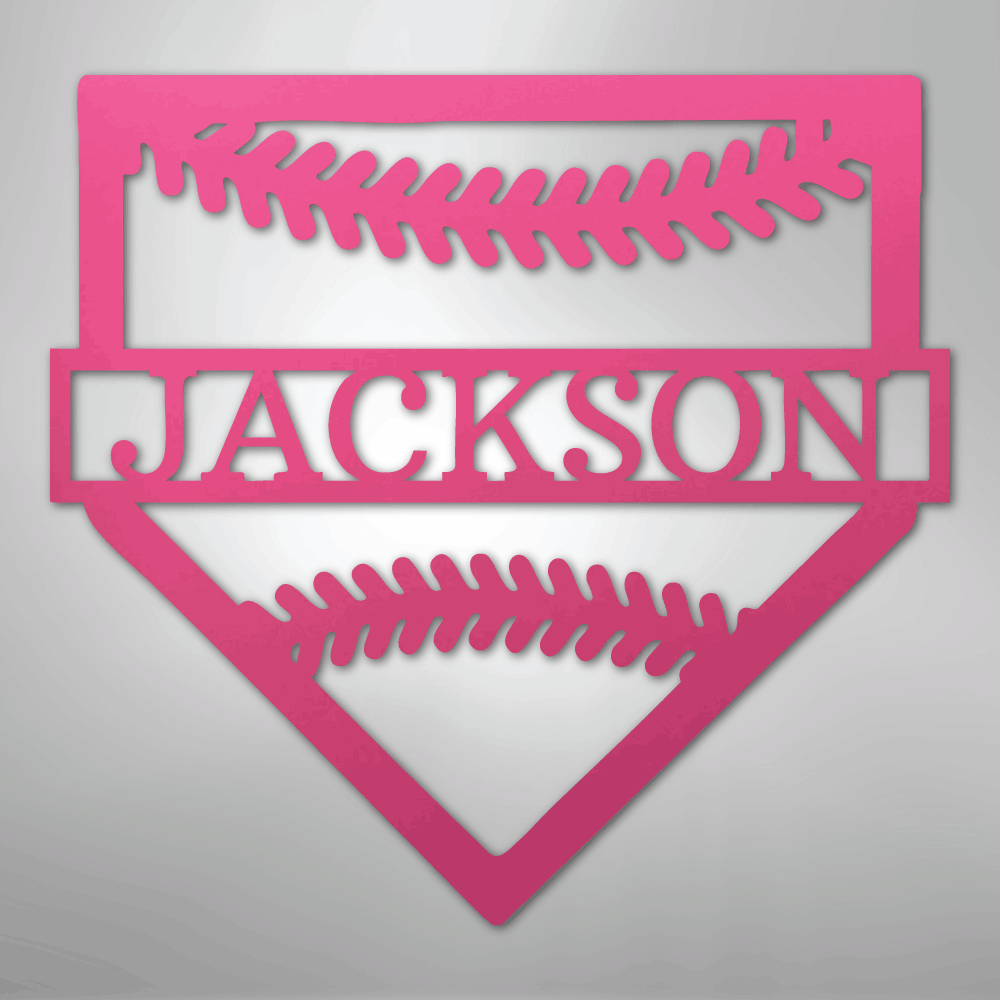 My Easy Monogram Steel Sign Pink / 24" Personal Home Base