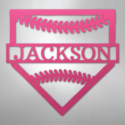 My Easy Monogram Steel Sign Pink / 24" Personal Home Base