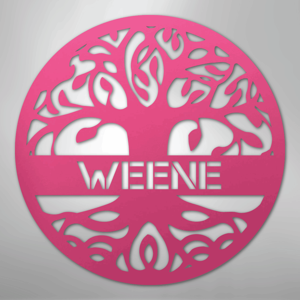 My Easy Monogram Steel Sign Pink / 24" Personalized Tree of Life - Steel Sign
