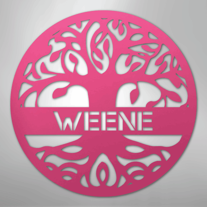My Easy Monogram Steel Sign Pink / 24" Personalized Tree of Life - Steel Sign