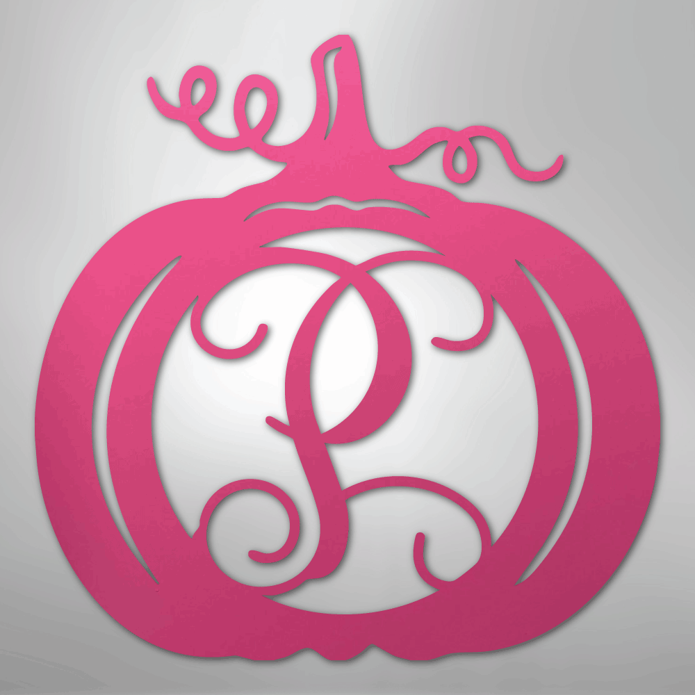 My Easy Monogram Steel Sign Pink / 24" Pumpkin Initial Monogram - Steel Sign