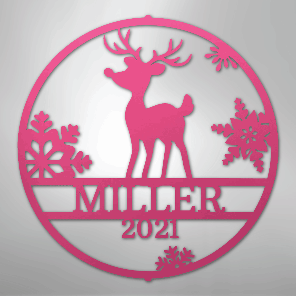 My Easy Monogram Steel Sign Pink / 24" Rudolph's Monogram - Steel Sign