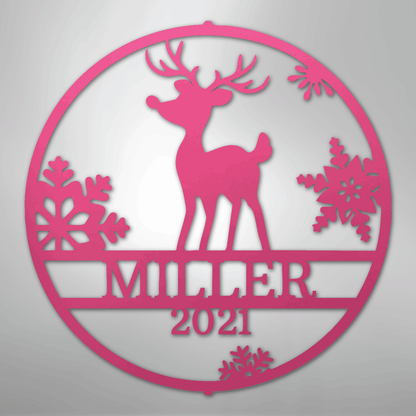 My Easy Monogram Steel Sign Pink / 24" Rudolph's Monogram - Steel Sign