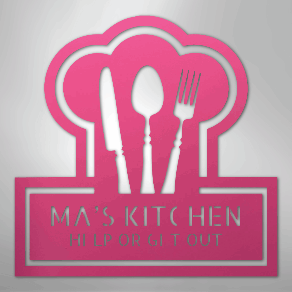 My Easy Monogram Steel Sign Pink / 24" Ruler Of The Kitchen Monogram - Steel Sign