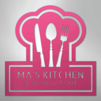 My Easy Monogram Steel Sign Pink / 24" Ruler Of The Kitchen Monogram - Steel Sign