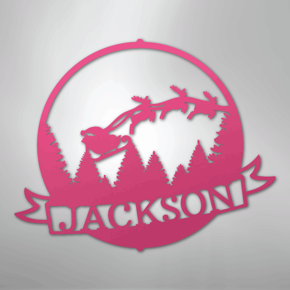 My Easy Monogram Steel Sign Pink / 24" Santa's Journey Monogram - Steel Sign