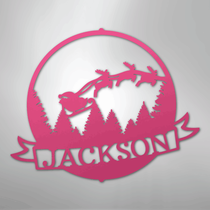 My Easy Monogram Steel Sign Pink / 24" Santa's Journey Monogram - Steel Sign