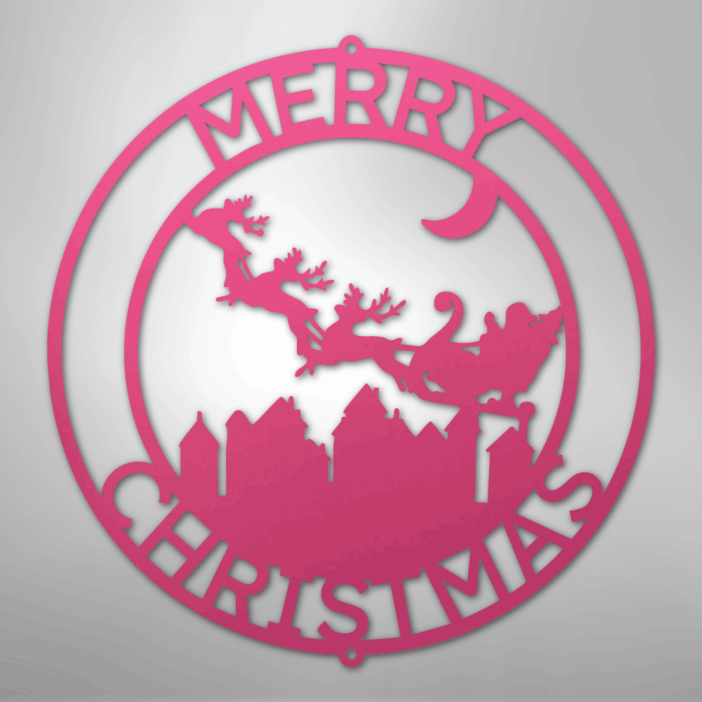 My Easy Monogram Steel Sign Pink / 24" Santas  Delivery Monogram- Steel Sign