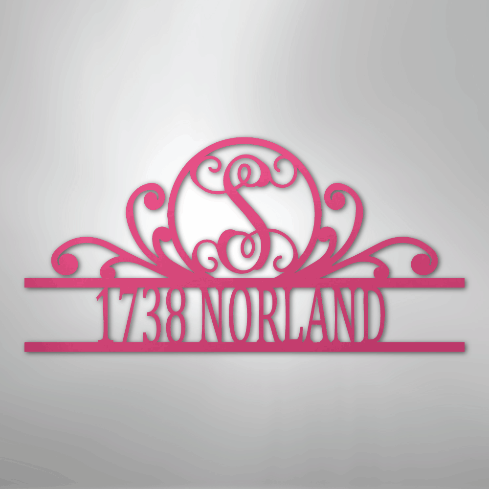 My Easy Monogram Steel Sign Pink / 24" Scroll Family Name Monogram - Steel Sign