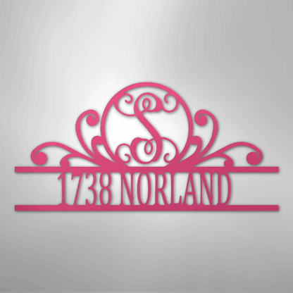 My Easy Monogram Steel Sign Pink / 24" Scroll Family Name Monogram - Steel Sign