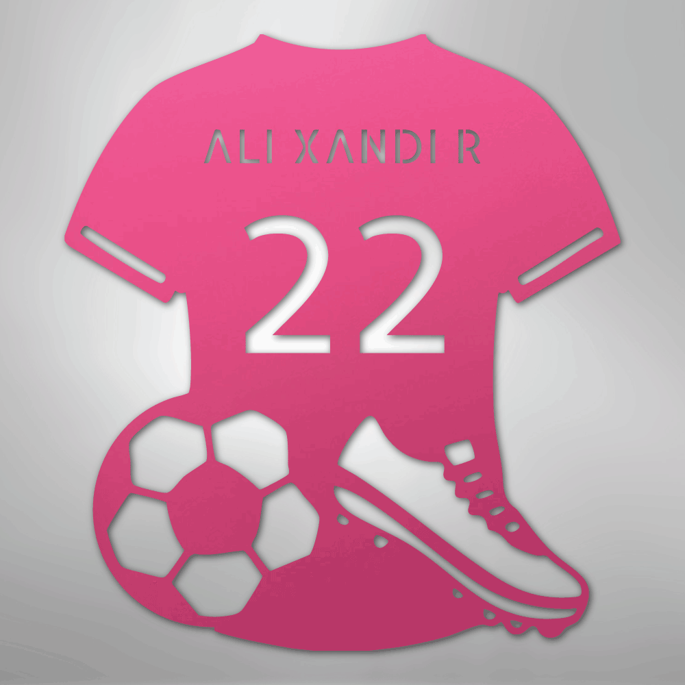 My Easy Monogram Steel Sign Pink / 24" Soccer Jersey Monogram - Steel Sign