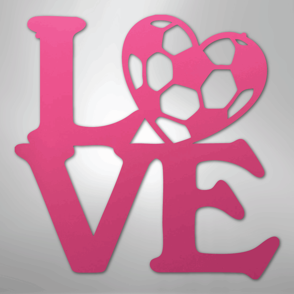 My Easy Monogram Steel Sign Pink / 24" Soccer Love - Steel Sign