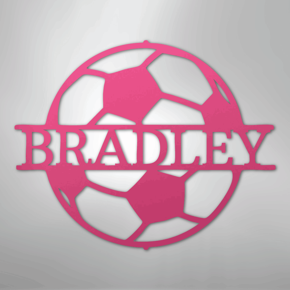 My Easy Monogram Steel Sign Pink / 24" Soccer Monogram - Steel Sign