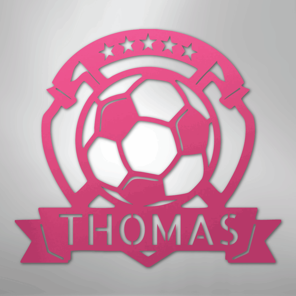 My Easy Monogram Steel Sign Pink / 24" Soccer Plaque Monogram - Steel Sign