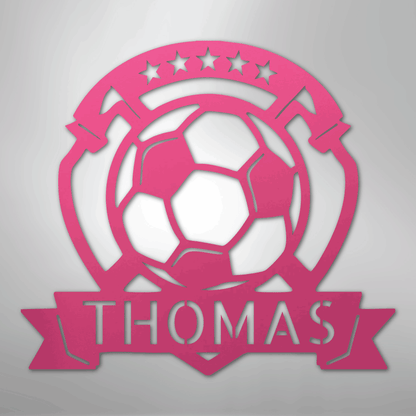 My Easy Monogram Steel Sign Pink / 24" Soccer Plaque Monogram - Steel Sign
