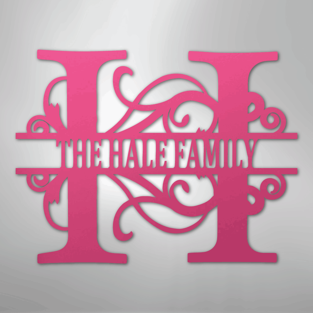 My Easy Monogram Steel Sign Pink / 24" Split Letter Monogram - Steel Sign