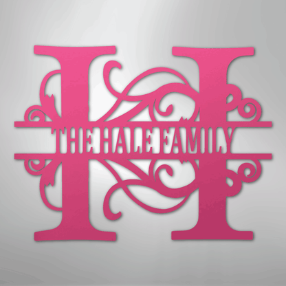 My Easy Monogram Steel Sign Pink / 24" Split Letter Monogram - Steel Sign