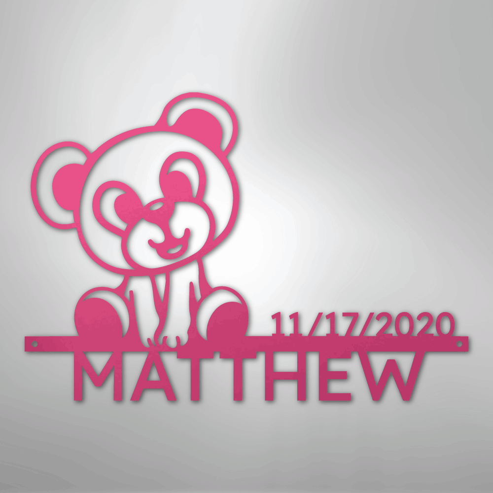 My Easy Monogram Steel Sign Pink / 24" Teddy Monogram - Steel Sign