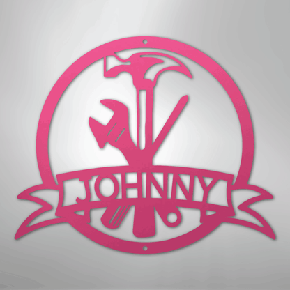 My Easy Monogram Steel Sign Pink / 24" Tool Man Monogram - Steel Sign