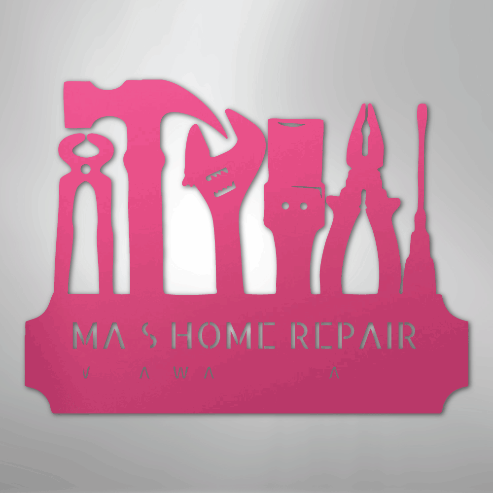 My Easy Monogram Steel Sign Pink / 24" Tool Time Monogram - Steel Sign