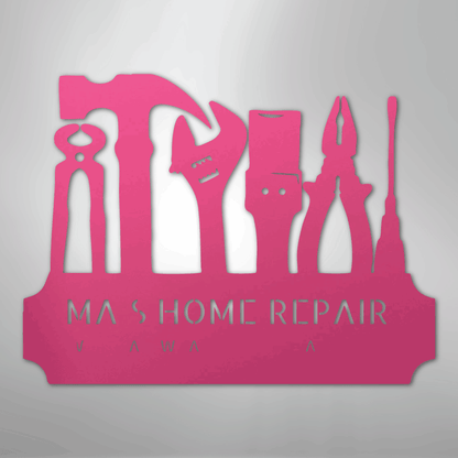 My Easy Monogram Steel Sign Pink / 24" Tool Time Monogram - Steel Sign