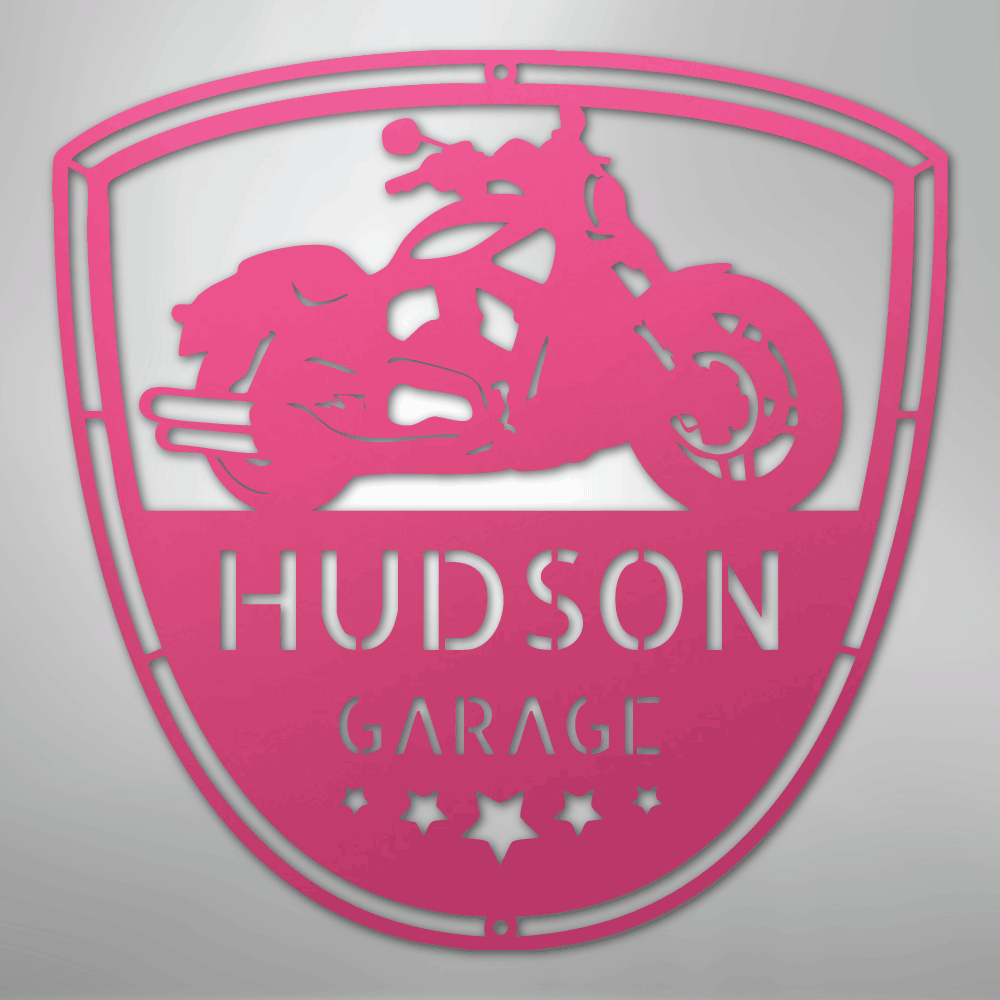 My Easy Monogram Steel Sign Pink / 24" Two Wheels Move The Soul Monogram - Steel Sign