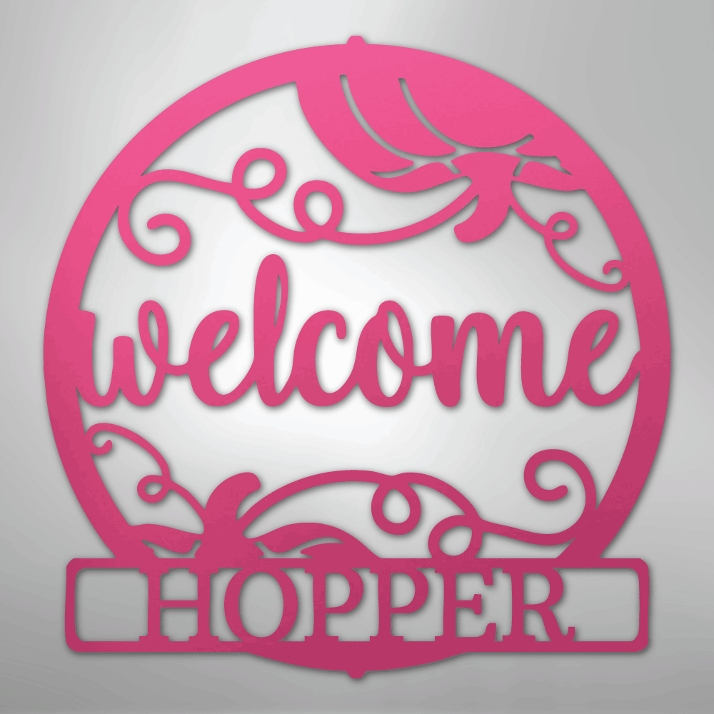 My Easy Monogram Steel Sign Pink / 24" Welcome Fall Monogram - Steel Sign