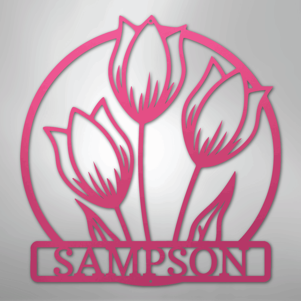 My Easy Monogram Steel Sign Pink / 24" Wild Tulip Monogram - Steel Sign