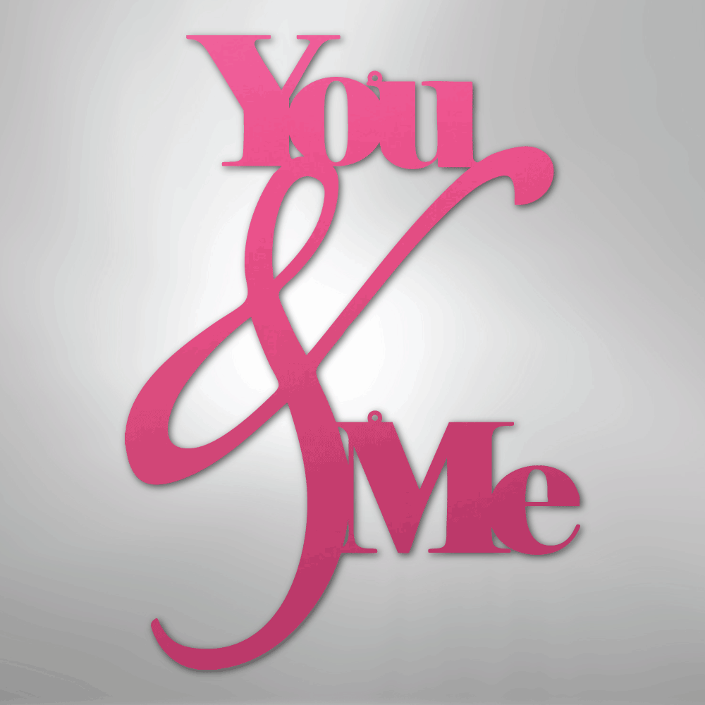 My Easy Monogram Steel Sign Pink / 24" You and Me Quote - Steel Sign