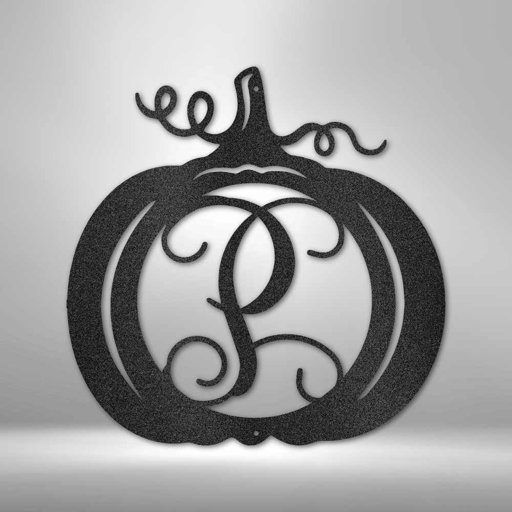 My Easy Monogram Steel Sign Pumpkin Initial Monogram - Steel Sign