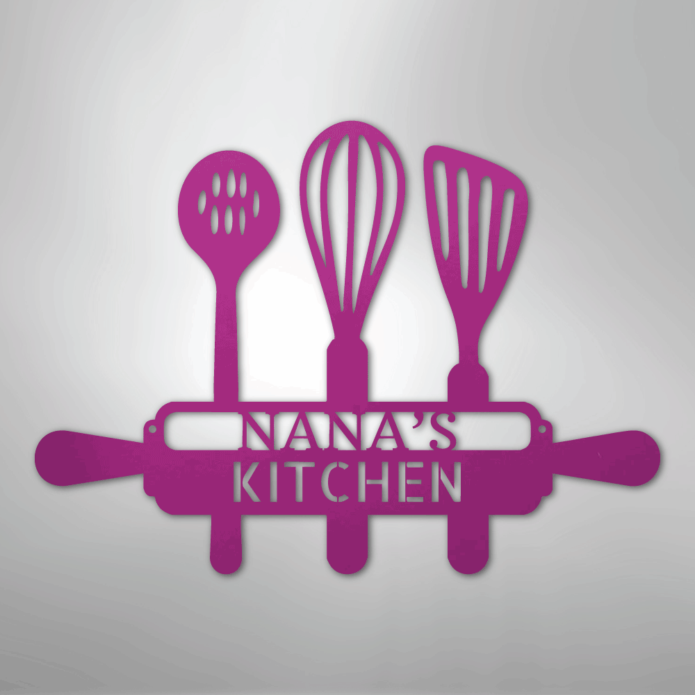 My Easy Monogram Steel Sign Purple / 12 Baker's Kitchen
