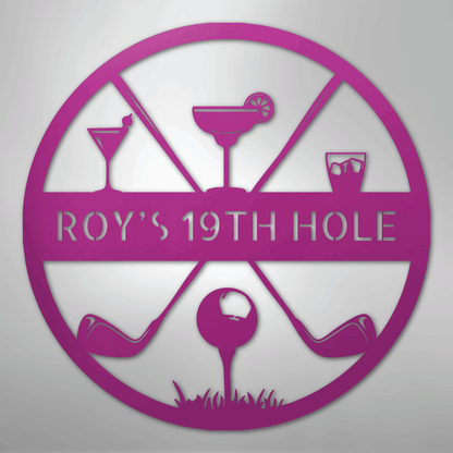 My Easy Monogram Steel Sign Purple / 24" 19th Hole Casual Monogram - Steel Sign