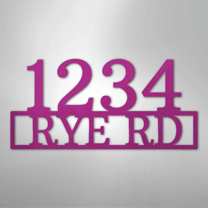My Easy Monogram Steel Sign Purple / 24" Address - Steel Sign