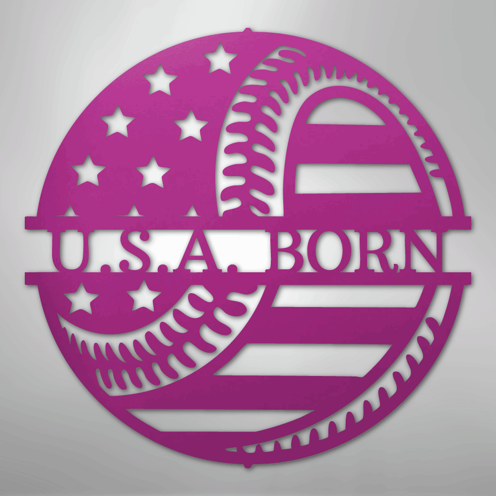 My Easy Monogram Steel Sign Purple / 24" America\'s Pastime - Metal Sign