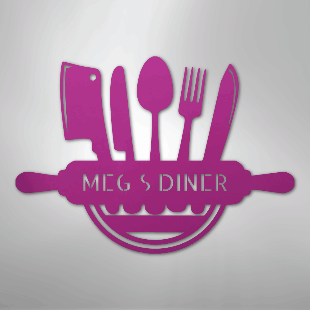 My Easy Monogram Steel Sign Purple / 24" Art in the Kitchen Monogram - Steel Sign