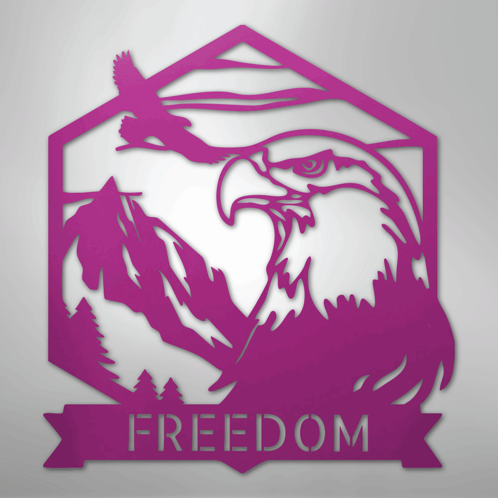 My Easy Monogram Steel Sign Purple / 24" Bald Eagle Monogram - Steel Sign