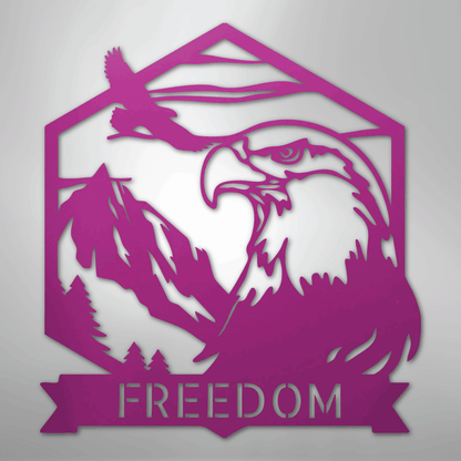 My Easy Monogram Steel Sign Purple / 24" Bald Eagle Monogram - Steel Sign