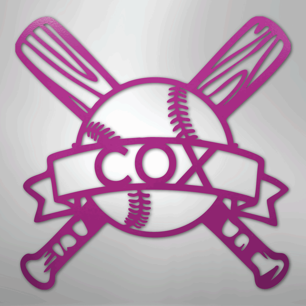 My Easy Monogram Steel Sign Purple / 24" Baseball Monogram - Metal Sign