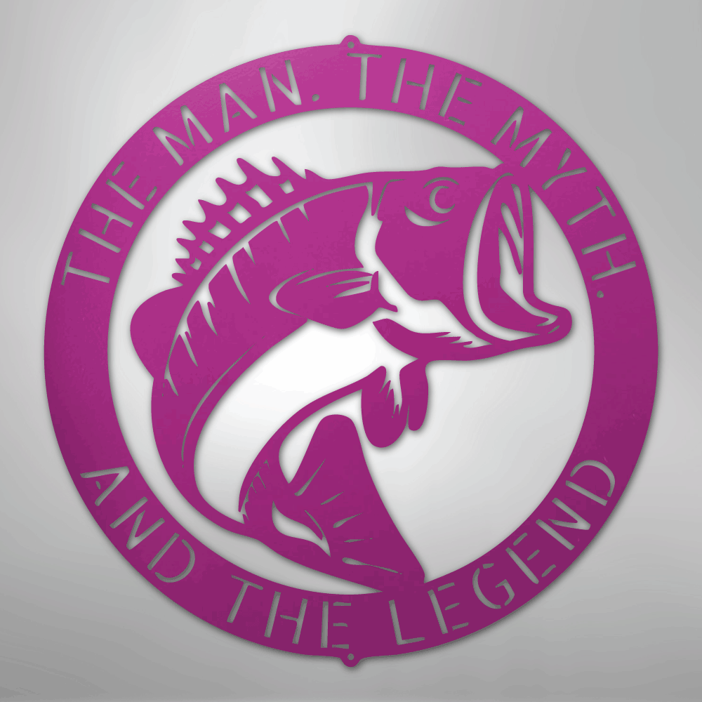 My Easy Monogram Steel Sign Purple / 24" Bass Monogram - Steel Sign