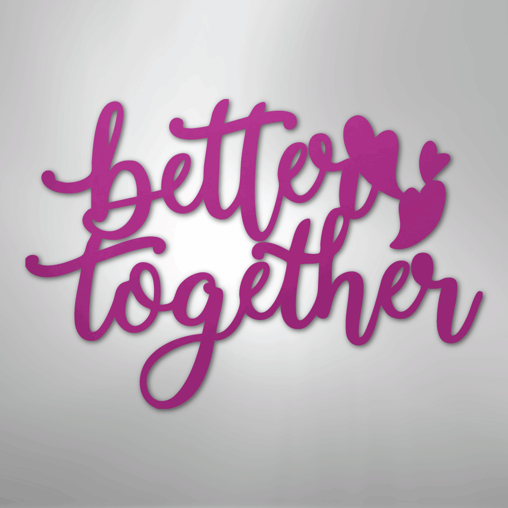 My Easy Monogram Steel Sign Purple / 24" Better Together Quote - Steel Sign