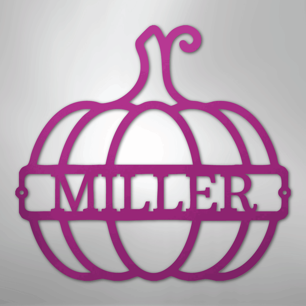 My Easy Monogram Steel Sign Purple / 24" Big Pumpkin Monogram - Steel Sign