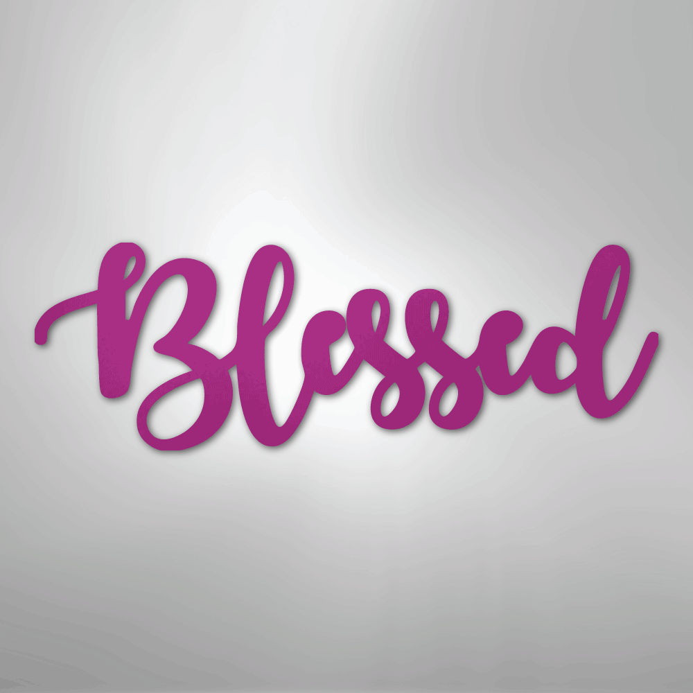 My Easy Monogram Steel Sign Purple / 24" Blessed Script - Steel Sign