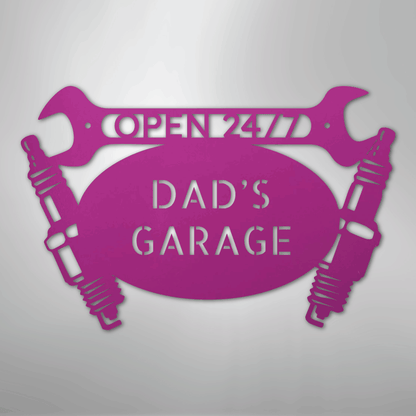 My Easy Monogram Steel Sign Purple / 24" Car Garage Monogram - Steel Sign