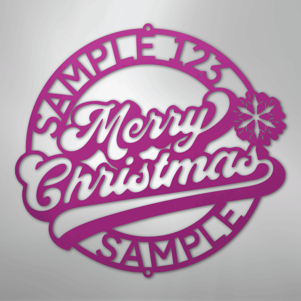My Easy Monogram Steel Sign Purple / 24" Christmas Ring Monogram - Steel Sign