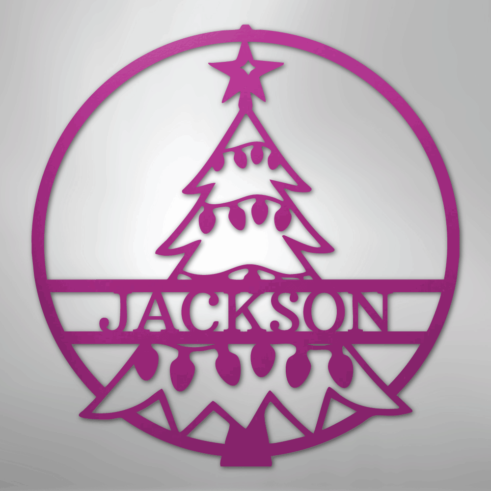My Easy Monogram Steel Sign Purple / 24" Christmas Tree Monogram - Steel Sign