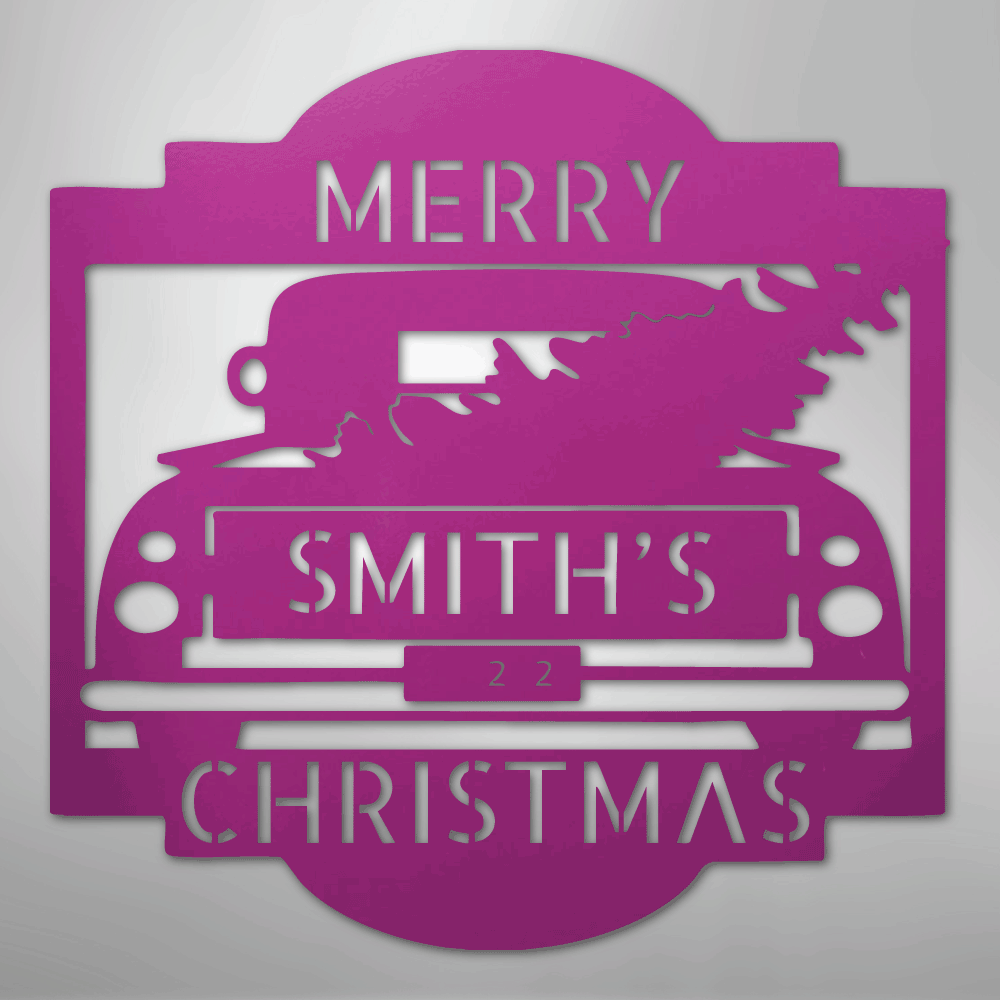 My Easy Monogram Steel Sign Purple / 24" Christmas Truck Monogram - Steel Sign